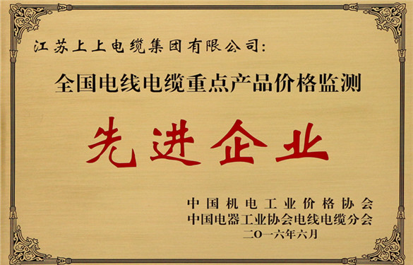 ag亚娱集团电缆获评“天下电线电缆重点产品价钱监测事情先进企业”